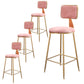 Glam Metal Barstool Velvet Gold Furniture in Matte Finish for Indoor Pink 4 Piece Set Counter Stool(26"H) Clearhalo 'Bar Furniture' 'Bar Stools' 'bar_stools' 'furn' 'furn_bar_stools' 'Furniture' 'Kitchen & Dining Furniture' 5490381