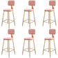 Glam Metal Barstool Velvet Gold Furniture in Matte Finish for Indoor Pink 6 Piece Set Counter Stool(26"H) Clearhalo 'Bar Furniture' 'Bar Stools' 'bar_stools' 'furn' 'furn_bar_stools' 'Furniture' 'Kitchen & Dining Furniture' 5490382