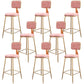 Glam Metal Barstool Velvet Gold Furniture in Matte Finish for Indoor Pink 8 Piece Set Counter Stool(26"H) Clearhalo 'Bar Furniture' 'Bar Stools' 'bar_stools' 'furn' 'furn_bar_stools' 'Furniture' 'Kitchen & Dining Furniture' 5490383