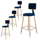 Glam Metal Barstool Velvet Gold Furniture in Matte Finish for Indoor Blue 4 Piece Set Counter Stool(26"H) Clearhalo 'Bar Furniture' 'Bar Stools' 'bar_stools' 'furn' 'furn_bar_stools' 'Furniture' 'Kitchen & Dining Furniture' 5490386