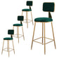 Glam Metal Barstool Velvet Gold Furniture in Matte Finish for Indoor Blackish Green 4 Piece Set Counter Stool(26"H) Clearhalo 'Bar Furniture' 'Bar Stools' 'bar_stools' 'furn' 'furn_bar_stools' 'Furniture' 'Kitchen & Dining Furniture' 5490391
