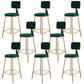 Glam Metal Barstool Velvet Gold Furniture in Matte Finish for Indoor Blackish Green 8 Piece Set Counter Stool(26"H) Clearhalo 'Bar Furniture' 'Bar Stools' 'bar_stools' 'furn' 'furn_bar_stools' 'Furniture' 'Kitchen & Dining Furniture' 5490393
