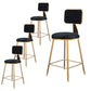 Glam Metal Barstool Velvet Gold Furniture in Matte Finish for Indoor Black 4 Piece Set Short Stool(18"H) Clearhalo 'Bar Furniture' 'Bar Stools' 'bar_stools' 'furn' 'furn_bar_stools' 'Furniture' 'Kitchen & Dining Furniture' 5490396