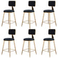 Glam Metal Barstool Velvet Gold Furniture in Matte Finish for Indoor Black 6 Piece Set Short Stool(18"H) Clearhalo 'Bar Furniture' 'Bar Stools' 'bar_stools' 'furn' 'furn_bar_stools' 'Furniture' 'Kitchen & Dining Furniture' 5490397