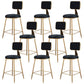 Glam Metal Barstool Velvet Gold Furniture in Matte Finish for Indoor Black 8 Piece Set Short Stool(18"H) Clearhalo 'Bar Furniture' 'Bar Stools' 'bar_stools' 'furn' 'furn_bar_stools' 'Furniture' 'Kitchen & Dining Furniture' 5490398