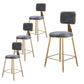 Glam Metal Barstool Velvet Gold Furniture in Matte Finish for Indoor Grey 4 Piece Set Short Stool(18"H) Clearhalo 'Bar Furniture' 'Bar Stools' 'bar_stools' 'furn' 'furn_bar_stools' 'Furniture' 'Kitchen & Dining Furniture' 5490401