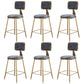 Glam Metal Barstool Velvet Gold Furniture in Matte Finish for Indoor Grey 6 Piece Set Short Stool(18"H) Clearhalo 'Bar Furniture' 'Bar Stools' 'bar_stools' 'furn' 'furn_bar_stools' 'Furniture' 'Kitchen & Dining Furniture' 5490402