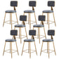 Glam Metal Barstool Velvet Gold Furniture in Matte Finish for Indoor Grey 8 Piece Set Short Stool(18"H) Clearhalo 'Bar Furniture' 'Bar Stools' 'bar_stools' 'furn' 'furn_bar_stools' 'Furniture' 'Kitchen & Dining Furniture' 5490403
