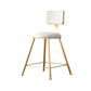 Glam Metal Barstool Velvet Gold Furniture in Matte Finish for Indoor White 1 Piece Short Stool(18"H) Clearhalo 'Bar Furniture' 'Bar Stools' 'bar_stools' 'furn' 'furn_bar_stools' 'Furniture' 'Kitchen & Dining Furniture' 5490404