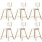 Glam Metal Barstool Velvet Gold Furniture in Matte Finish for Indoor White 6 Piece Set Short Stool(18"H) Clearhalo 'Bar Furniture' 'Bar Stools' 'bar_stools' 'furn' 'furn_bar_stools' 'Furniture' 'Kitchen & Dining Furniture' 5490407