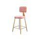Glam Metal Barstool Velvet Gold Furniture in Matte Finish for Indoor Pink 1 Piece Short Stool(18"H) Clearhalo 'Bar Furniture' 'Bar Stools' 'bar_stools' 'furn' 'furn_bar_stools' 'Furniture' 'Kitchen & Dining Furniture' 5490409