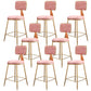 Glam Metal Barstool Velvet Gold Furniture in Matte Finish for Indoor Pink 8 Piece Set Short Stool(18"H) Clearhalo 'Bar Furniture' 'Bar Stools' 'bar_stools' 'furn' 'furn_bar_stools' 'Furniture' 'Kitchen & Dining Furniture' 5490413