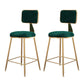 Glam Metal Barstool Velvet Gold Furniture in Matte Finish for Indoor Blackish Green 2 Piece Set Short Stool(18"H) Clearhalo 'Bar Furniture' 'Bar Stools' 'bar_stools' 'furn' 'furn_bar_stools' 'Furniture' 'Kitchen & Dining Furniture' 5490420