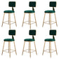 Glam Metal Barstool Velvet Gold Furniture in Matte Finish for Indoor Blackish Green 6 Piece Set Short Stool(18"H) Clearhalo 'Bar Furniture' 'Bar Stools' 'bar_stools' 'furn' 'furn_bar_stools' 'Furniture' 'Kitchen & Dining Furniture' 5490422