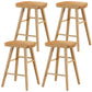 Modern Backless Footrest Stool Contoured Pine Solid Wood Bar Stool