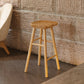 Modern Backless Footrest Stool Contoured Pine Solid Wood Bar Stool