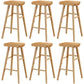 Modern Backless Footrest Stool Contoured Pine Solid Wood Bar Stool