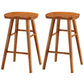 Modern Backless Footrest Stool Contoured Pine Solid Wood Bar Stool