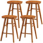 Modern Backless Footrest Stool Contoured Pine Solid Wood Bar Stool
