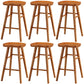 Modern Backless Footrest Stool Contoured Pine Solid Wood Bar Stool