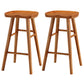 Modern Backless Footrest Stool Contoured Pine Solid Wood Bar Stool