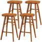Modern Backless Footrest Stool Contoured Pine Solid Wood Bar Stool