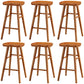 Modern Backless Footrest Stool Contoured Pine Solid Wood Bar Stool