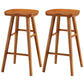Modern Backless Footrest Stool Contoured Pine Solid Wood Bar Stool