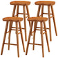 Modern Backless Footrest Stool Contoured Pine Solid Wood Bar Stool