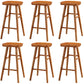 Modern Backless Footrest Stool Contoured Pine Solid Wood Bar Stool
