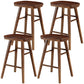Modern Backless Footrest Stool Contoured Pine Solid Wood Bar Stool