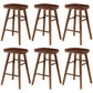 Modern Backless Footrest Stool Contoured Pine Solid Wood Bar Stool