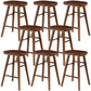 Modern Backless Footrest Stool Contoured Pine Solid Wood Bar Stool