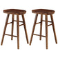 Modern Backless Footrest Stool Contoured Pine Solid Wood Bar Stool