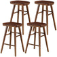 Modern Backless Footrest Stool Contoured Pine Solid Wood Bar Stool