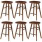 Modern Backless Footrest Stool Contoured Pine Solid Wood Bar Stool