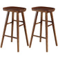 Modern Backless Footrest Stool Contoured Pine Solid Wood Bar Stool