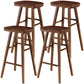 Modern Backless Footrest Stool Contoured Pine Solid Wood Bar Stool