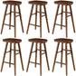 Modern Backless Footrest Stool Contoured Pine Solid Wood Bar Stool