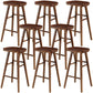 Modern Backless Footrest Stool Contoured Pine Solid Wood Bar Stool