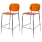 Taburete de mostrador con base plateada moderno, reposapiés acrílico rectangular, taburete de altura