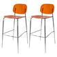 Taburete de mostrador con base plateada moderno, reposapiés acrílico rectangular, taburete de altura