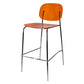 Taburete de mostrador con base plateada moderno, reposapiés acrílico rectangular, taburete de altura