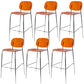Taburete de mostrador con base plateada moderno, reposapiés acrílico rectangular, taburete de altura