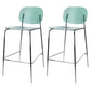 Taburete de mostrador con base plateada moderno, reposapiés acrílico rectangular, taburete de altura