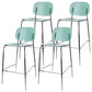 Taburete de mostrador con base plateada moderno, reposapiés acrílico rectangular, taburete de altura