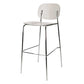 Taburete de mostrador con base plateada moderno, reposapiés acrílico rectangular, taburete de altura