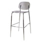 Taburete de mostrador con base plateada moderno, reposapiés acrílico rectangular, taburete de altura