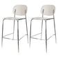 Taburete de mostrador con base plateada moderno, reposapiés acrílico rectangular, taburete de altura
