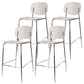 Taburete de mostrador con base plateada moderno, reposapiés acrílico rectangular, taburete de altura